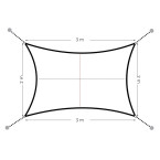 ModernHome Waterproof Rectangular Sun Shade Sail 2x3m | Garden furniture, relaxation, modern style