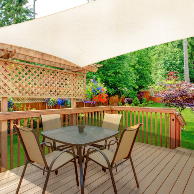 MultiGarden Waterproof Square Sun Shade Sail 4x4m Beige | Garden furniture, relaxation, modern style
