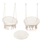 Boho Velvet Hanging Garden Armchair with Cushion | Comfortable garden armchair, modern style, for patio and balcony