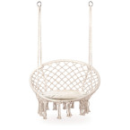 Boho Velvet Hanging Garden Armchair with Cushion | Comfortable garden armchair, modern style, for patio and balcony