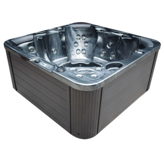 Dalarö 6-Person Hydro-Spa 200 × 200 × 89 cm — compact square tub with lounger, ozone & Nordic armour
