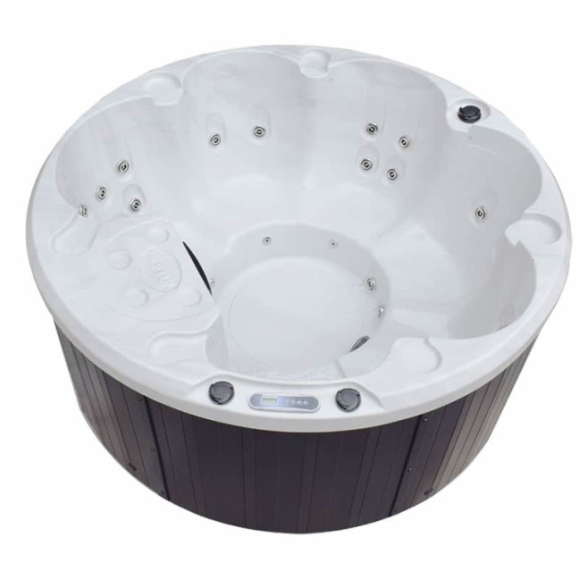 Muskö 5-Person Hydro-Spa Ø 208 × 89 cm — compact round tub with ozone, LED & Nordic insulation