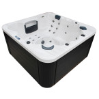Drottningholm 6-Person Hydro-Spa 210 × 210 × 96 cm — family hot tub with lounger, ozone & Nordic armour