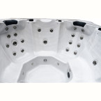 Drottningholm 6-Person Hydro-Spa 210 × 210 × 96 cm — family hot tub with lounger, ozone & Nordic armour