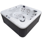 Ingarö 5-Person Hydro-Spa 220 × 220 × 89 cm — round-corner lounge tub with Wi-Fi & Nordic triple insulation