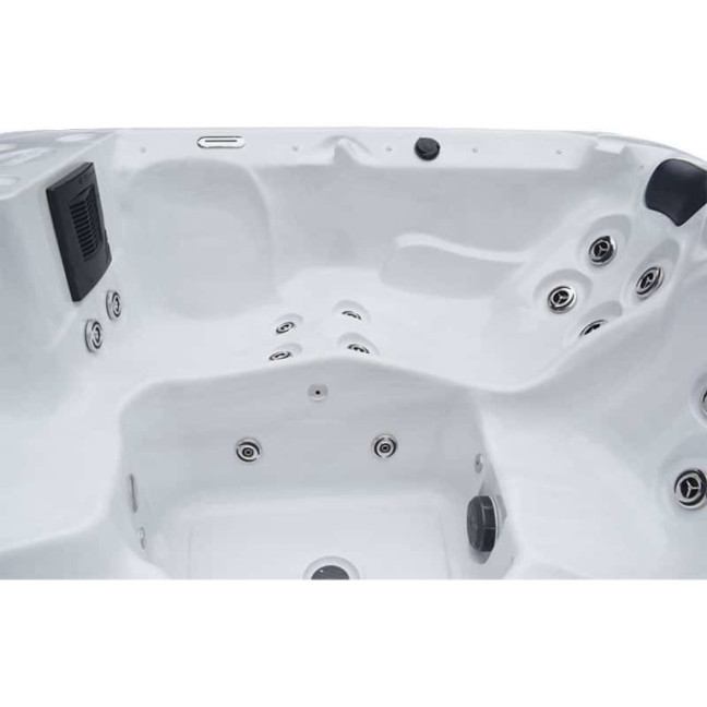 Ingarö 5-Person Hydro-Spa 220 × 220 × 89 cm — round-corner lounge tub with Wi-Fi & Nordic triple insulation