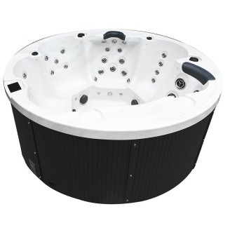 Rindö 5-Person Hydro-Spa Ø 229 × 96 cm — round lounger tub with Wi-Fi & Nordic insulation