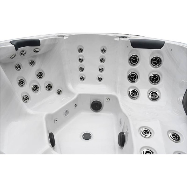 Rindö 5-Person Hydro-Spa Ø 229 × 96 cm — round lounger tub with Wi-Fi & Nordic insulation