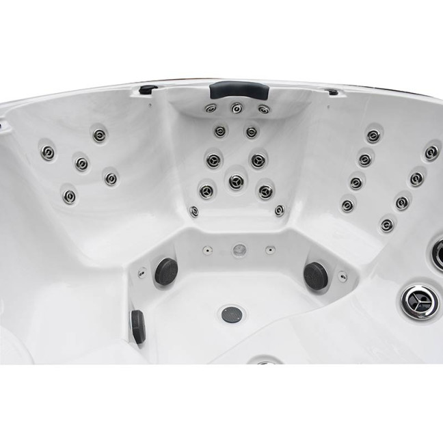 Rindö 5-Person Hydro-Spa Ø 229 × 96 cm — round lounger tub with Wi-Fi & Nordic insulation