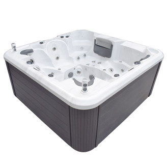 Utö 6-Person Hydro-Spa 229 × 229 × 96 cm — Nordic-ready hot tub with Wi-Fi & colour-change mood lights