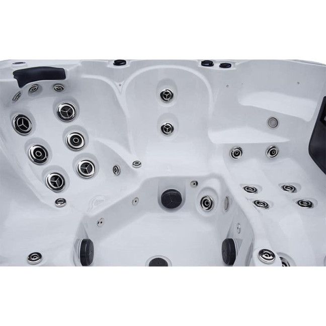 Utö 6-Person Hydro-Spa 229 × 229 × 96 cm — Nordic-ready hot tub with Wi-Fi & colour-change mood lights