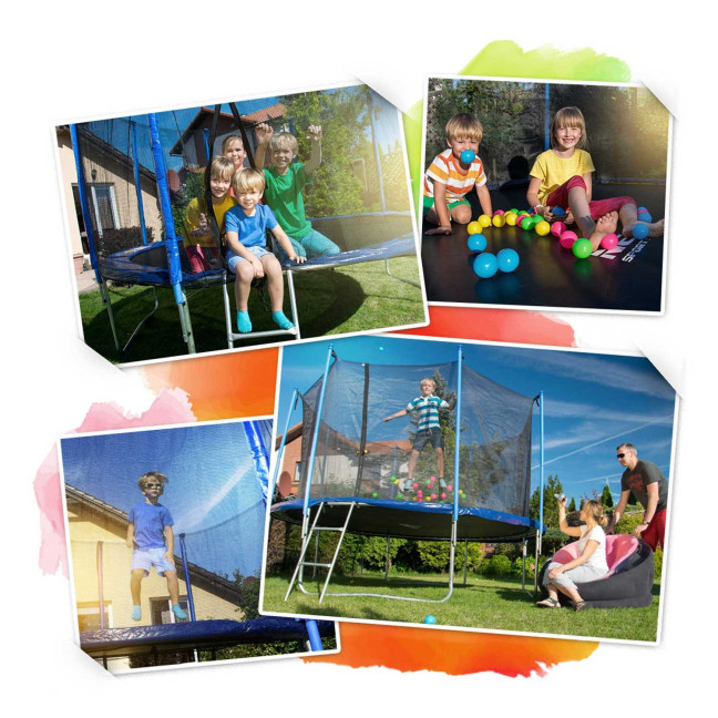 Garden trampoline 6ft/183cm with external net and Neo-Sport ladder
