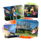 Garden trampoline 6ft/183cm with external net and Neo-Sport ladder