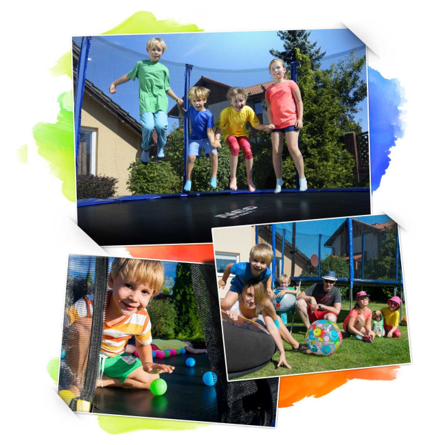 Garden trampoline 6ft/183cm with external net and Neo-Sport ladder