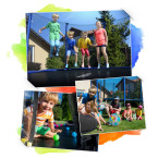 Garden trampoline 6ft/183cm with external net and Neo-Sport ladder