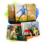 Garden trampoline 8ft/252cm with net, profiled posts and ladder Neo-Sport