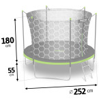 Garden trampoline 8ft/252cm with internal net and Neo-Sport ladder