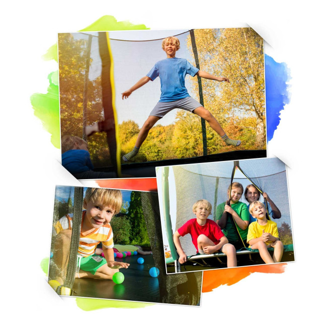 Garden trampoline 10ft/312cm with net, profiled posts and ladder