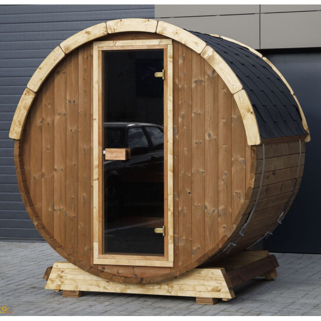 Outdoor Terrace Sauna / Electric or Wood-Burning Harvia Heater / High-Quality Scandinavian Spruce (Thermowood)