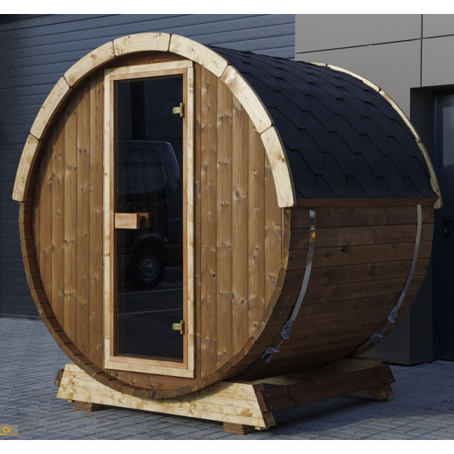 Outdoor Terrace Sauna / Electric or Wood-Burning Harvia Heater / High-Quality Scandinavian Spruce (Thermowood)