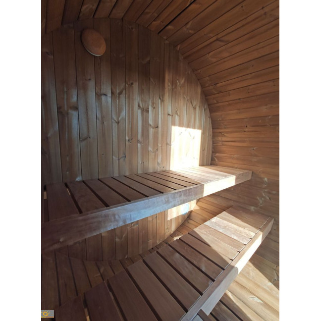 Outdoor Terrace Sauna / Electric or Wood-Burning Harvia Heater / High-Quality Scandinavian Spruce (Thermowood)