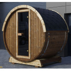 Outdoor Terrace Sauna / Electric or Wood-Burning Harvia Heater / High-Quality Scandinavian Spruce (Thermowood)