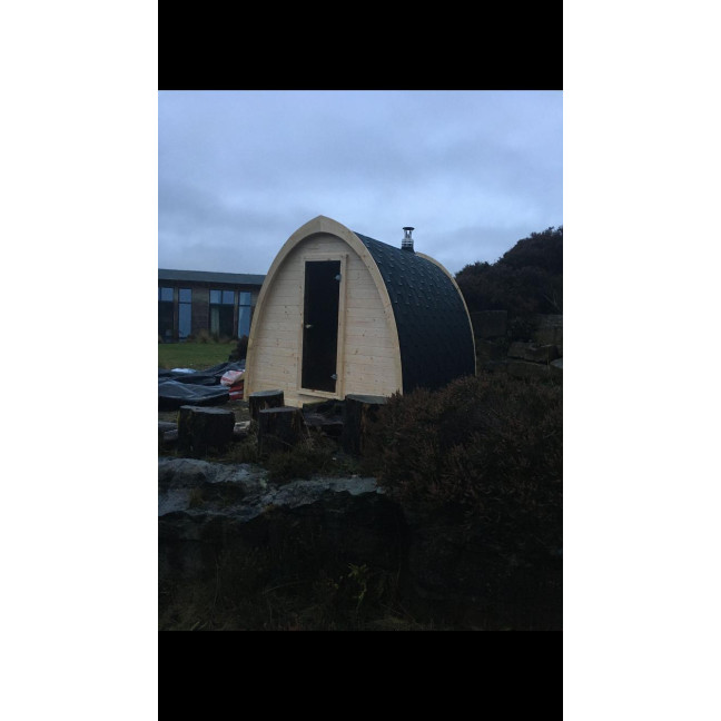 Pod 300 Outdoor Sauna / Harvia Electric or Wood-Burning Stove / High-Quality Scandinavian Spruce (Thermowood)