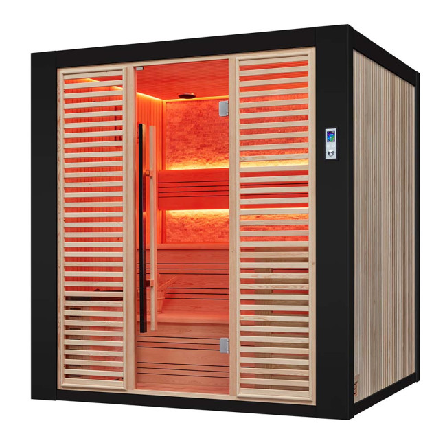 MUE-1402 Dry sauna with HARVIA 6kW heater | Panoramic Glass | Luxury Relaxation