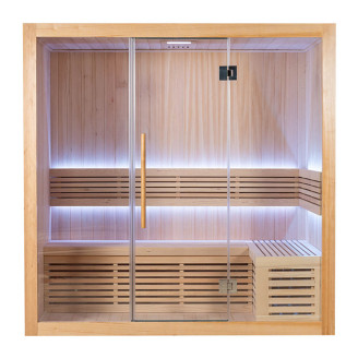 MO-SS1220P Dry sauna with HARVIA heater 4.5 kW | Natural Wood | Ready to Assemble