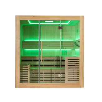 MO-SS2016H Dry sauna with HARVIA 8 kW heater | Thermo Wood | Natural Wood
