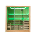 MO-SS2016H Dry sauna with HARVIA 8 kW heater | Thermo Wood | Natural Wood