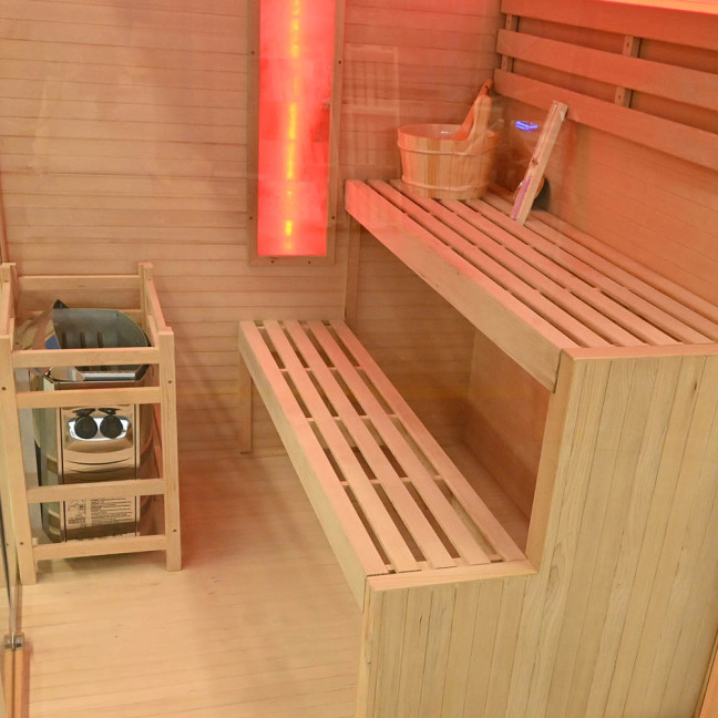 MO-TS3 LEFT Dry sauna with HARVIA 6 kW heater | Scandinavian Style | For Family and Friends