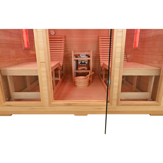 MO-TS4 Dry sauna with HARVIA 8 kW heater and loungers | Ready to Assemble | Elegant Minimalism