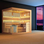 MUE-1246 Dry sauna with HARVIA 6kW heater | For Family and Friends | Natural Wood