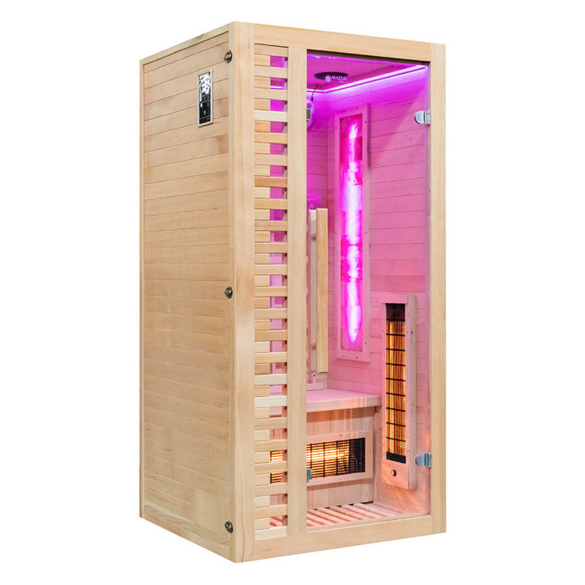 MO-RL1ST Infrared sauna with salt stone + tourmalines | Natural Wood | Elegant Minimalism