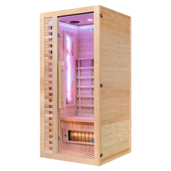 MO-RL1ST Infrared sauna with salt stone + tourmalines | Natural Wood | Elegant Minimalism