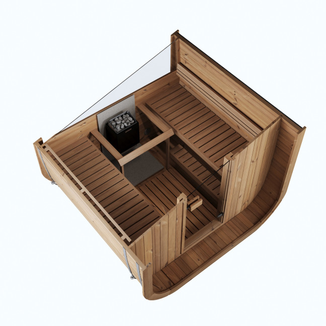 Icon 220 XL Outdoor Sauna for 4 people / Electric or Wood Burning Heater Harvia / High Quality Heat Treated Scandinavian Spruce