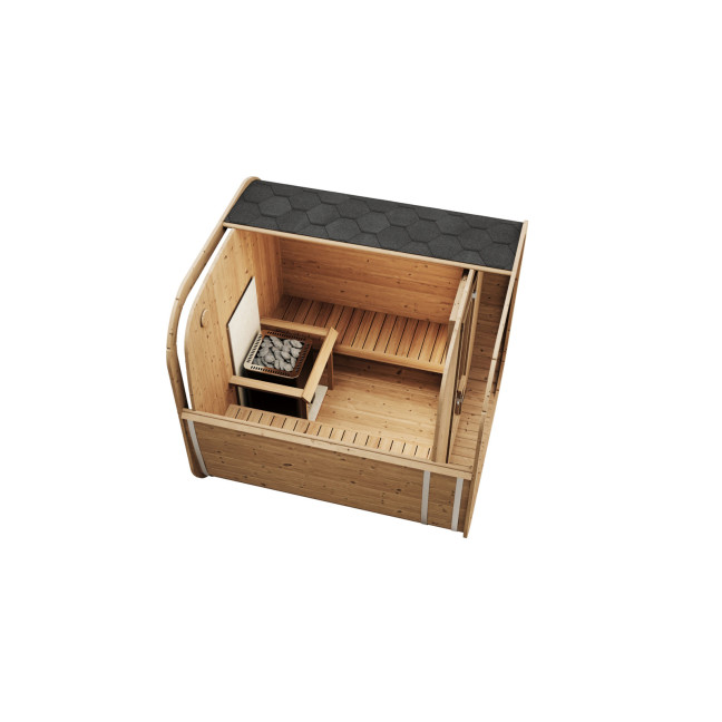 Icon 200 S Outdoor Sauna For 4 Persons / Electric or Wood-Fired Harvia Stove / High-Quality Scandinavian Spruce (Thermowood)