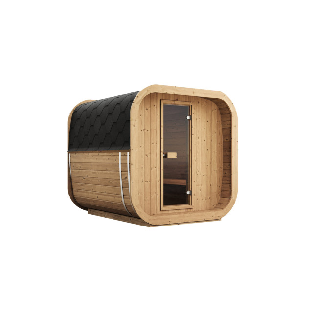 Icon 200 S Outdoor Sauna For 4 Persons / Electric or Wood-Fired Harvia Stove / High-Quality Scandinavian Spruce (Thermowood)