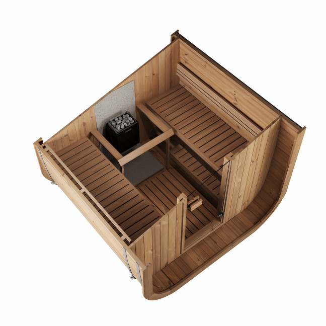 Icon 220 XL Outdoor Sauna for 4 people / Electric or Wood Burning Heater Harvia / High Quality Heat Treated Scandinavian Spruce