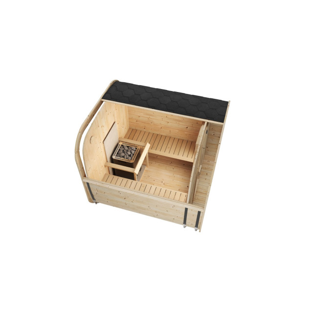 Icon 200 S Outdoor Sauna For 4 Persons / Electric or Wood-Fired Harvia Stove / High-Quality Scandinavian Spruce (Thermowood)