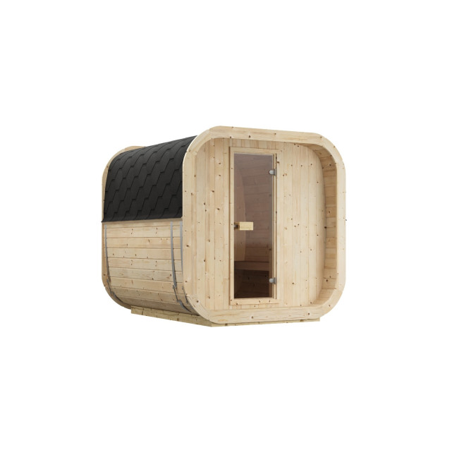 Icon 200 S Outdoor Sauna For 4 Persons / Electric or Wood-Fired Harvia Stove / High-Quality Scandinavian Spruce (Thermowood)