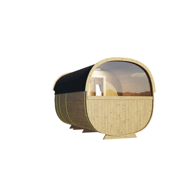 Icon 400 Outdoor Sauna For 8 Persons / Electric or Wood-Fired Harvia Stove / High-Quality Scandinavian Spruce (Thermowood)