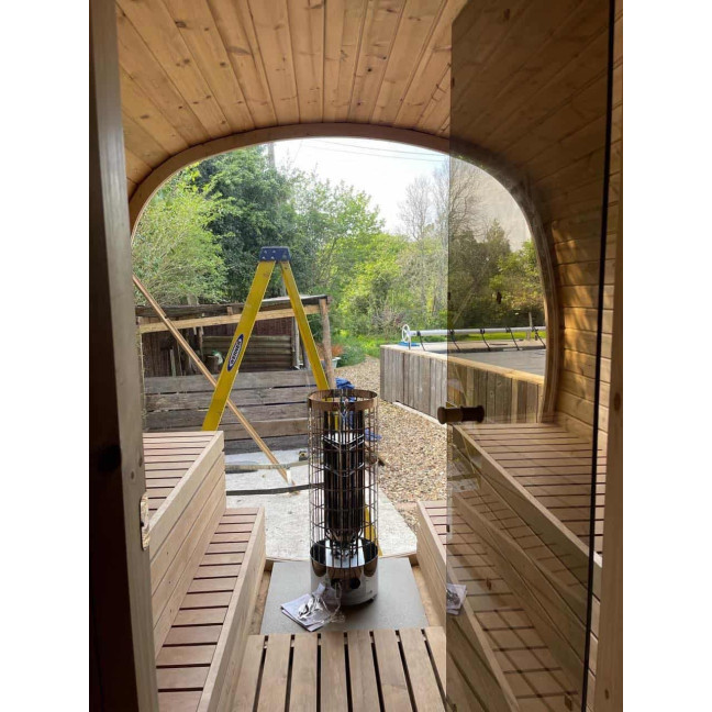 Icon 400 Outdoor Sauna For 8 Persons / Electric or Wood-Fired Harvia Stove / High-Quality Scandinavian Spruce (Thermowood)