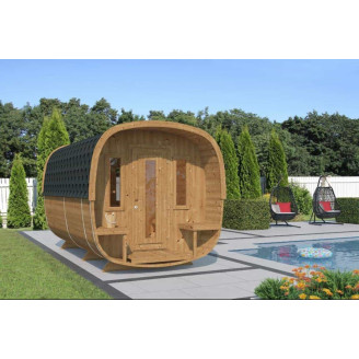 Icon 400 Outdoor Sauna For 8 Persons / Electric or Wood-Fired Harvia Stove / High-Quality Scandinavian Spruce (Thermowood)