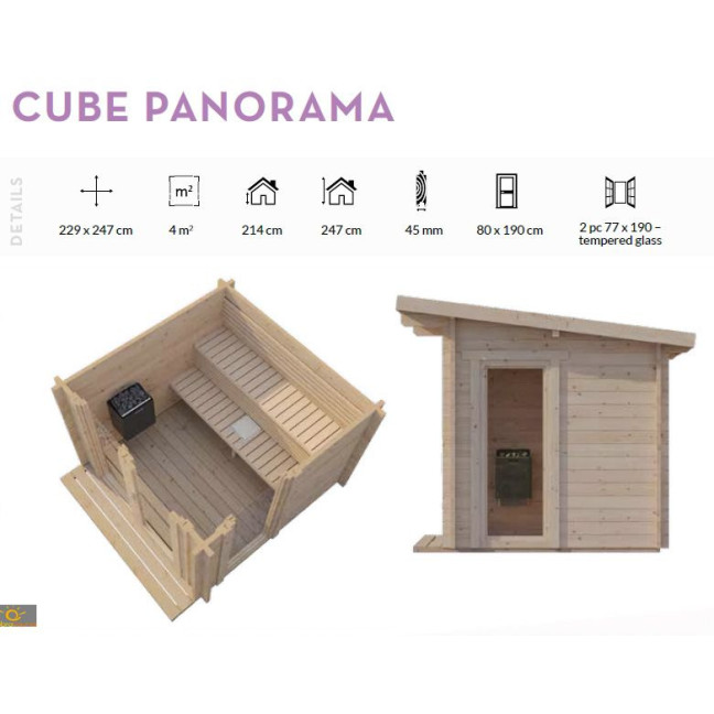 Outdoor sauna/CUBE PANORAMA  This is a unique product designed for people who value
