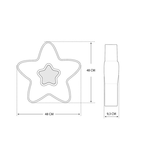Children's LED Ceiling Blue Star 36W + Pilot