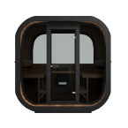 Icon 220 XL Outdoor Sauna (Full Glass Front Wall) for 4 people / Electric or Wood Burning Heater Harvia / Scandinavian Spruce