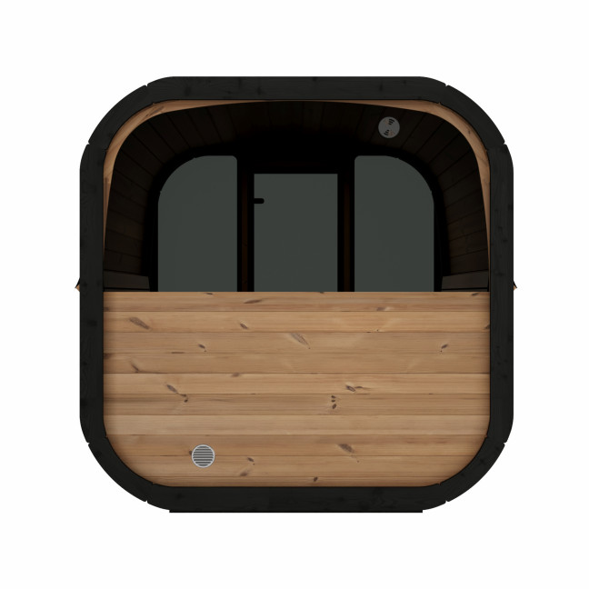 Icon 220 XL Outdoor Sauna (Full Glass Front Wall) for 4 people / Electric or Wood Burning Heater Harvia / Scandinavian Spruce
