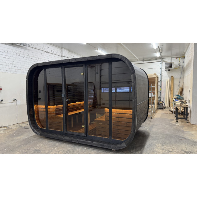 Klaar outdoor sauna for 4-6 persons / Electric heating only / High-quality Nordic spruce ( pine thermal wood) | Wellness